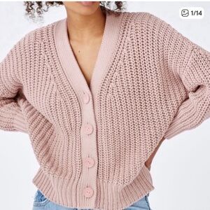 Babaa Dusty Rose Knit Cardigan